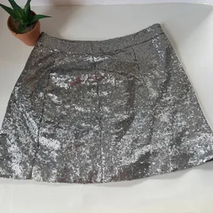 Decree Sequin Mini Skirt Sz M Silver Y2K Disco Festival Glam Party Holiday NYE thumbnail 12