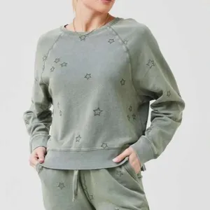 Z Supply Bo Gray Star Print Crewneck Sweatshirt Long Sleeve Casual‎ Pullover M thumbnail 1