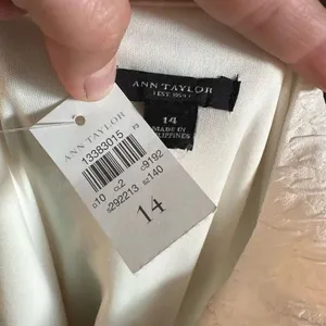 Loft white zip front 14 business casual royalcore pencil dress thumbnail 3