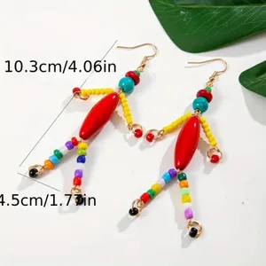 Resin Beaded Dangle Earrings Ethnic Bohemian‎ Style Perfect for Parties & Casual thumbnail 5