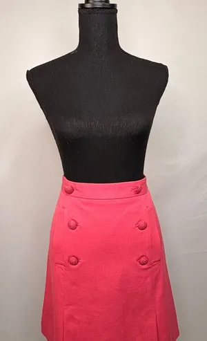 Brooks Brothers Hot Pink Double-Button A-Line Skirt thumbnail 1