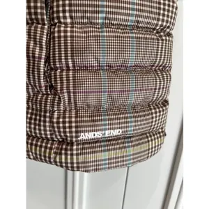 Lands End Down Puffer Vest Brown Plaid Full Zip Outdoor Preppy Heritage thumbnail 3