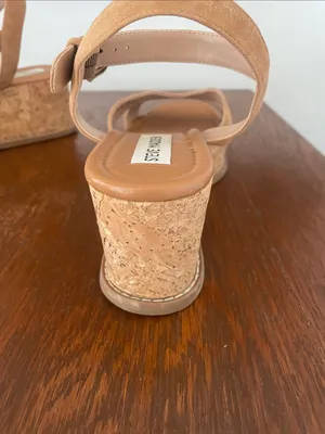 Steve Madden Tan Suede Cork Wedge Sandals thumbnail 5