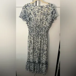 Toile floral blue and white dress thumbnail 2