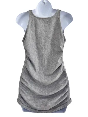 Athleta Grey Side Ruched Stretch Cotton Tank Top, Size XL thumbnail 2