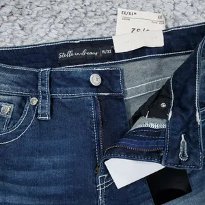 Stella in Dreams Mid Rise Boot Jeans Bootcut Sequin Bull Oxen Size 15 32 Blue thumbnail 6