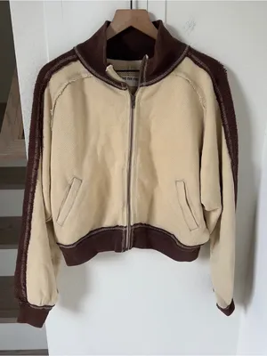 Free People We The Free I'm Yours Turtle Zip-Up in Espresso Cream Combo NWOT thumbnail 4