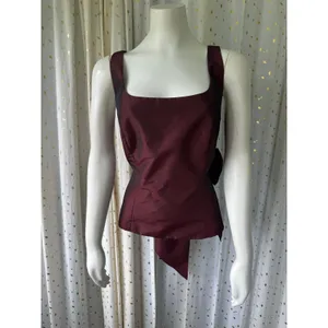 Ann Taylor Square Neck Iridescent Taffeta Tie Back Formal Style Lined Top 12 thumbnail 2