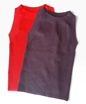 NWT Ann Taylor Ribbed Crewneck Sleeveless Sweaters Size Small (2) Brown Orange thumbnail 1