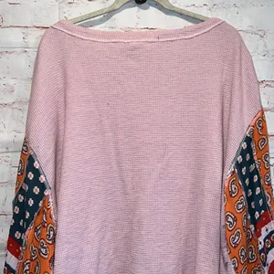 We The Free Free people blossom print Dolan balloon sleeve top mixed paisley thermal top thumbnail 7