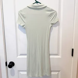 Abercrombie & Fitch Y2K‎ Ribbed Polo Mini Dress XS Button Down Green Preppy thumbnail 4