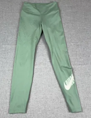 Nike Dri-FIT Leggings Womens XS Green Ankle Skinny Logo Yoga Running Gym Pants thumbnail 1