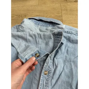 Winnie the Pooh Disney Store Vintage Embroidered Denim Shirt Sz M Hunny Pot thumbnail 14