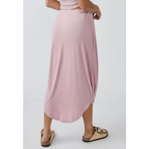 Free People FP Beach Womens Ruched Daphne Pull-on Midi Skirt Pink Size XS NWOT thumbnail 3