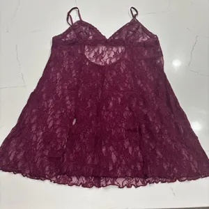 Frederick's of Hollywood Lace Chemise burgundy size L thumbnail 1