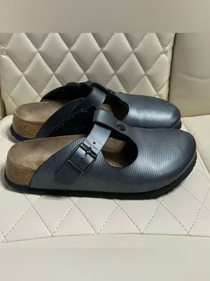 Birkenstock Papillio textured clogs in gunmetal silver size 36 or 5/5.5 women thumbnail 11