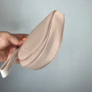 Chloé Parfum Blush Pink Pebbled Vegan Leather Wristlet Pouch Saddle Bag Logo thumbnail 2
