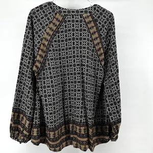 Anthropologie 11 1 Tylho Aubina Peasant Blouse Relaxed Fit Boho Black Medium thumbnail 5