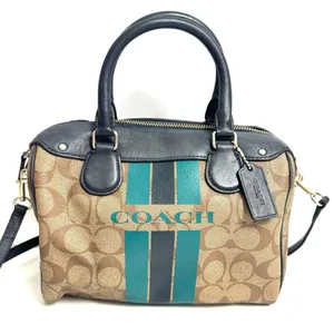 Coach Blue Varsity Stripe Mini Bennet Satchel Bag Purse Crossbody thumbnail 2