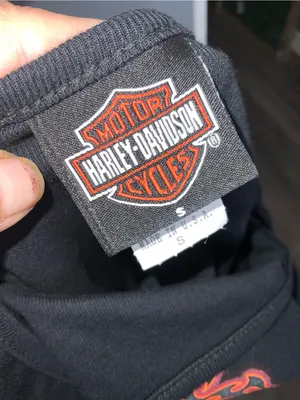 90’s Harley-Davidson Black Long-Sleeve Top with Orange Logo Small thumbnail 4