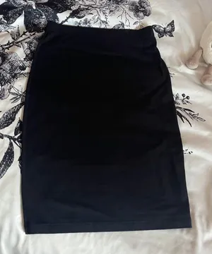black stretchy midi pencil skirt thumbnail 1