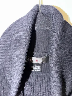 Classic Black Ribbed Turtle Neck Sweater Size Medium thumbnail 2