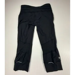 Athleta Black Cropped Athletic Leggings Performance Workout‎ Running Pants M thumbnail 5