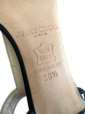 Jimmy Choo Women’s Y2K Vintage Leather Colorblock Pattern T Strap Open Toe Heels thumbnail 9
