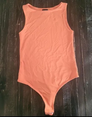 Buckle Black Bodysuit Tank Top Sleeveless Stretch Women's Size Small thumbnail 1