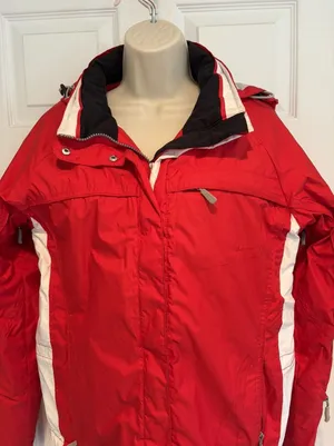 Nevica Women’s Insulated Ski Jacket Snowboard Winter Coat Red & white Sz 8 warm thumbnail 1