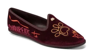 Women's KARL LAGERFELD PARIS Vaneda Ikonic‎ Smoking Flat Loafers Wine Size 7 thumbnail 1