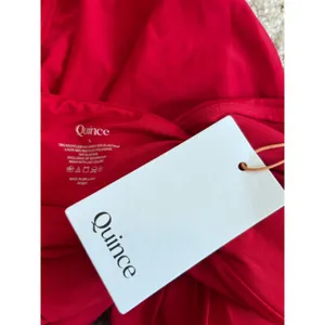 NWT Quince Cherry Red Italian Plunge One-Piece Swimsuit Size Large thumbnail 5
