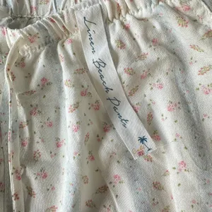 Cali 1850 Floral Stripe Wide Leg Linen Blend Pants M Pull on cottage core sweet thumbnail 6