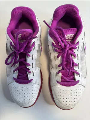 Nike Women’s White and Purple Air Vapor Ace Sneakers thumbnail 4