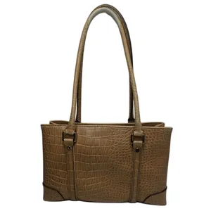 Vintage Liz Claiborne Tan Faux leather Croc shulder bag thumbnail 2