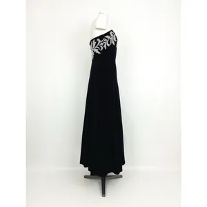 Vintage Y2K Beaded Embellishment Strapless Gown in Black | Size 4 thumbnail 3