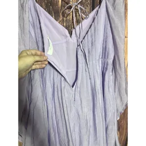 Astr the label Carina Mini dress lavender Sz XL Balloon Sleeves Party Open Back thumbnail 13