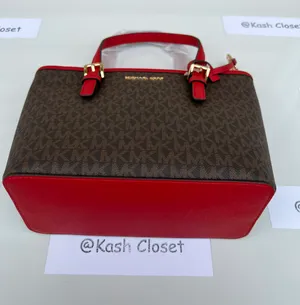 Michael Kors JST Extra-Small Top-Zip Tote Bag -Flame/Brown thumbnail 7