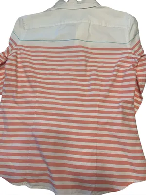 Banana Republic White Oxford‎ Shirt with Teal Stripe thumbnail 5