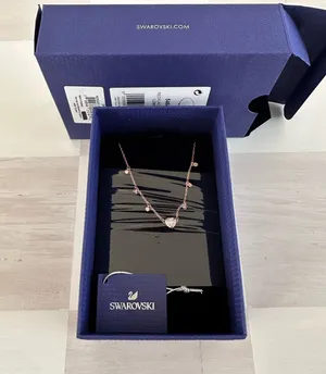 swarovski rose gold plated heart crystal necklace choker thumbnail 1