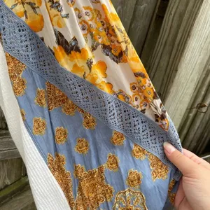 Free People Casual Clash Patchwork Balloon Sleeve Top thumbnail 7