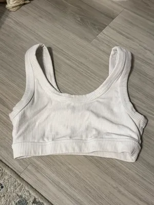 Alo Yoga White Wellness Bra Women XS thumbnail 3