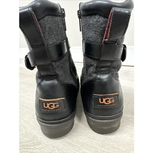UGG Kesey 1005264 Waterproof Moto Boots Women’s 8 Black Wool Lined Leather thumbnail 7