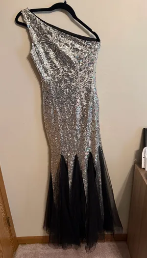 Shiny mermaid bling dress Silver thumbnail 1