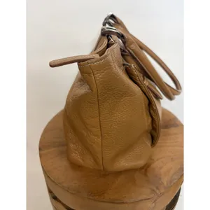 Tignanello Tan Pebbled Leather Shoulder Bag Buckle Detail Tote Cognac thumbnail 6
