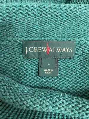 J. Crew Always The 1988 Rollneck Sweater L Emerald Green Cotton Heritage Preppy thumbnail 8