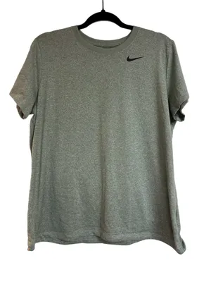Nike Women’s Dry Fit Heather Olive Green Short Sleeve Crew T-Shirt thumbnail 1