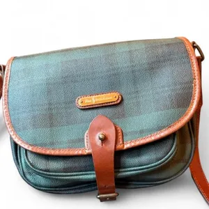 Vintage Polo Ralph Lauren Black Watch Tartan Crossbody Saddle Bag Double Flap thumbnail 8