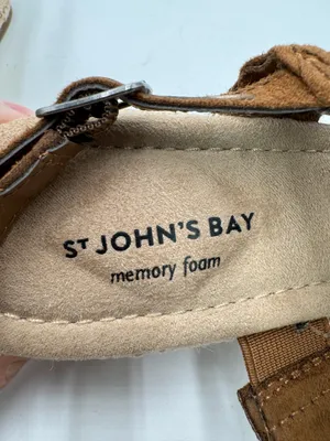 St. John’s Bay Women’s Size 6.5 Brown Woven Espadrille Wedge Sandals thumbnail 4