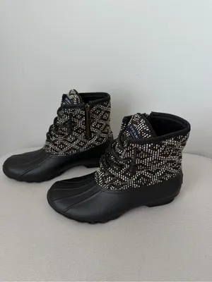 Sperry Top Sider Saltwater Duck Boots Tribal Print Women's Size 5.5 thumbnail 3